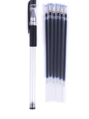 Black Plastic pen filled with dissapearing ink